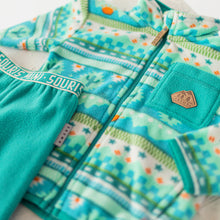 Load image into Gallery viewer, Souris Mini Patterned Fleece Jacket - Turquoise
