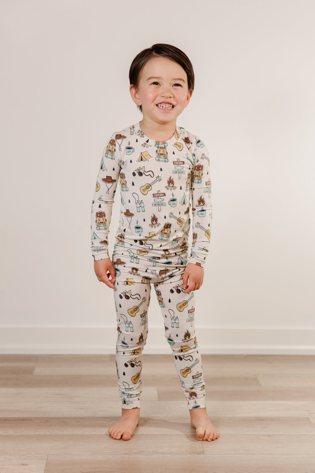 Moon Fruit Two Piece Bamboo Pajamas - Camp in Canvas