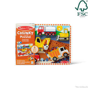 Melissa & Doug Construction Chunky Puzzle - 6 Pieces