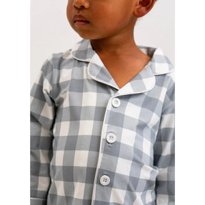 Belan.J Kids Classic Long Sleeve PJ Set - Denim Plaid