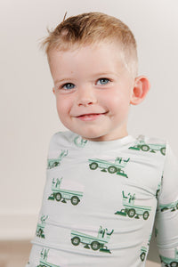 Moon Fruit Two Piece Bamboo Pajamas - Clean Sheet in Iced Pistachio