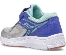 Load image into Gallery viewer, Saucony Girls Cohesion 14 A/C Sneaker - Silver/Periwinkle/Turquoise
