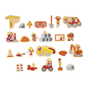 Janod Construction Equipment Magnets 24 Pieces