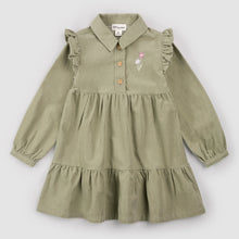 Load image into Gallery viewer, Miles the Label Girls Corduroy Dress - Sage
