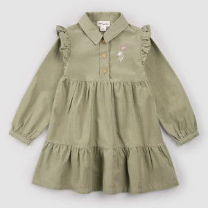 Miles the Label Girls Corduroy Dress - Sage