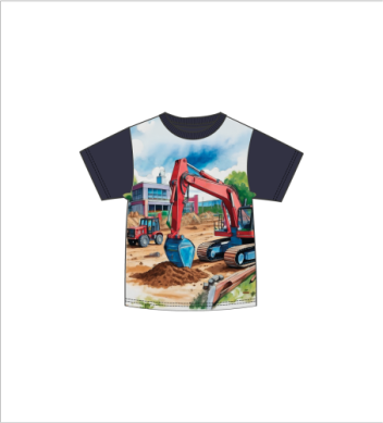 Minymo Boys Construction T-Shirt - Blue