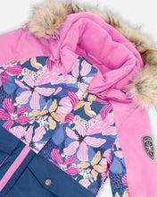 Load image into Gallery viewer, deux par deux Girls Two Piece Snowsuit - Mauve With Jungle Flower Print

