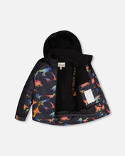 Load image into Gallery viewer, deux par deux Boys Two Piece Snowsuit - Golden Oak With Gradient Dino Print
