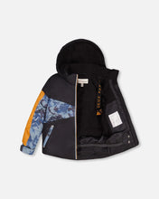 Load image into Gallery viewer, deux par deux Boys Two Piece Snowsuit - Black With Mountain Print
