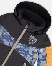 Load image into Gallery viewer, deux par deux Boys Two Piece Snowsuit - Black With Mountain Print
