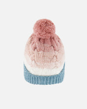 Load image into Gallery viewer, deux par deux Girls Pompom Winter Knit Hat - Pink And Blue Gradient
