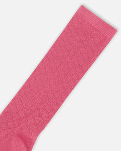 deux par deux Girls Jacquard Socks - Pink