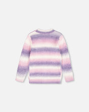 Load image into Gallery viewer, deux par deux Girls Knitted Cable Long Cardigan - Lavender Gradient
