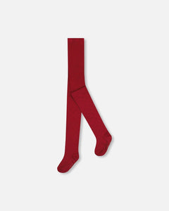 deux par deux Girls Tights With Hearts - Rumba Red