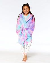 Load image into Gallery viewer, deux par deux Girls Plush Robe - Multicolour Tie Dye
