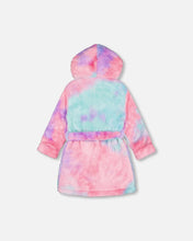 Load image into Gallery viewer, deux par deux Girls Plush Robe - Multicolour Tie Dye
