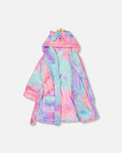 Load image into Gallery viewer, deux par deux Girls Plush Robe - Multicolour Tie Dye
