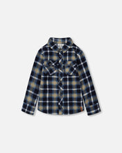 Load image into Gallery viewer, deux par deux Boys Light Soft Polar Shirt - Blue Plaid
