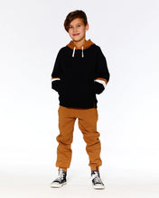 Load image into Gallery viewer, deux par deux Boys Fleece Hoodie With Quilted Pocket - Black
