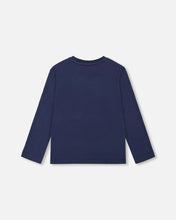 Load image into Gallery viewer, deux par deux Boys Jersey T-Shirt With Foil Print - Dark Navy
