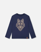 Load image into Gallery viewer, deux par deux Boys Jersey T-Shirt With Foil Print - Dark Navy
