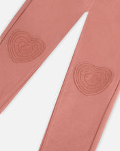 Load image into Gallery viewer, deux par deux Girls Fleece Treggings With Knee Patch - Pink Cinnamon
