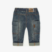 Load image into Gallery viewer, Souris Mini Baby Boys Cargo Style Relaxed Fit Jeans - Light Denim
