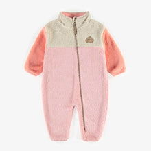 Load image into Gallery viewer, Souris Mini Baby Sherpa Pink Colour Block One-Piece
