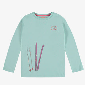 Souris Mini Girls Ski T-Shirt - Blue
