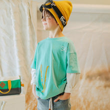 Load image into Gallery viewer, Souris Mini Boys Ski Fooler Sleeve T-Shirt - Turquoise
