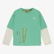 Load image into Gallery viewer, Souris Mini Boys Ski Fooler Sleeve T-Shirt - Turquoise
