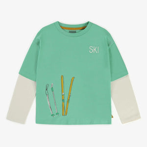 Souris Mini Boys Ski Fooler Sleeve T-Shirt - Turquoise