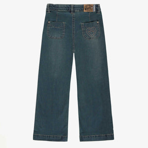 Souris Mini Girls Wide Leg Relaxed Fit Pants - Light Denim
