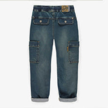 Load image into Gallery viewer, Souris Mini Boys Relaxed Fit Cargo Style Jeans - Light Denim
