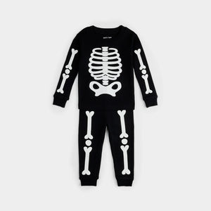 Petit Lem Skeleton Glow in the Dark Print on Black PJ