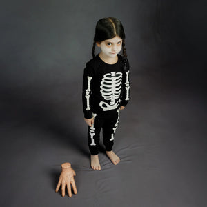 Petit Lem Skeleton Glow in the Dark Print on Black PJ