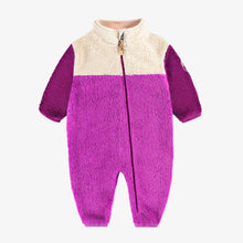 Load image into Gallery viewer, Souris Mini Baby Girls Sherpa Colorblock One Piece - Purple
