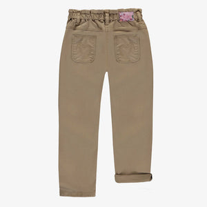 Souris Mini Girls Wide Fit Paperbag Waist Denim Pants - Sand