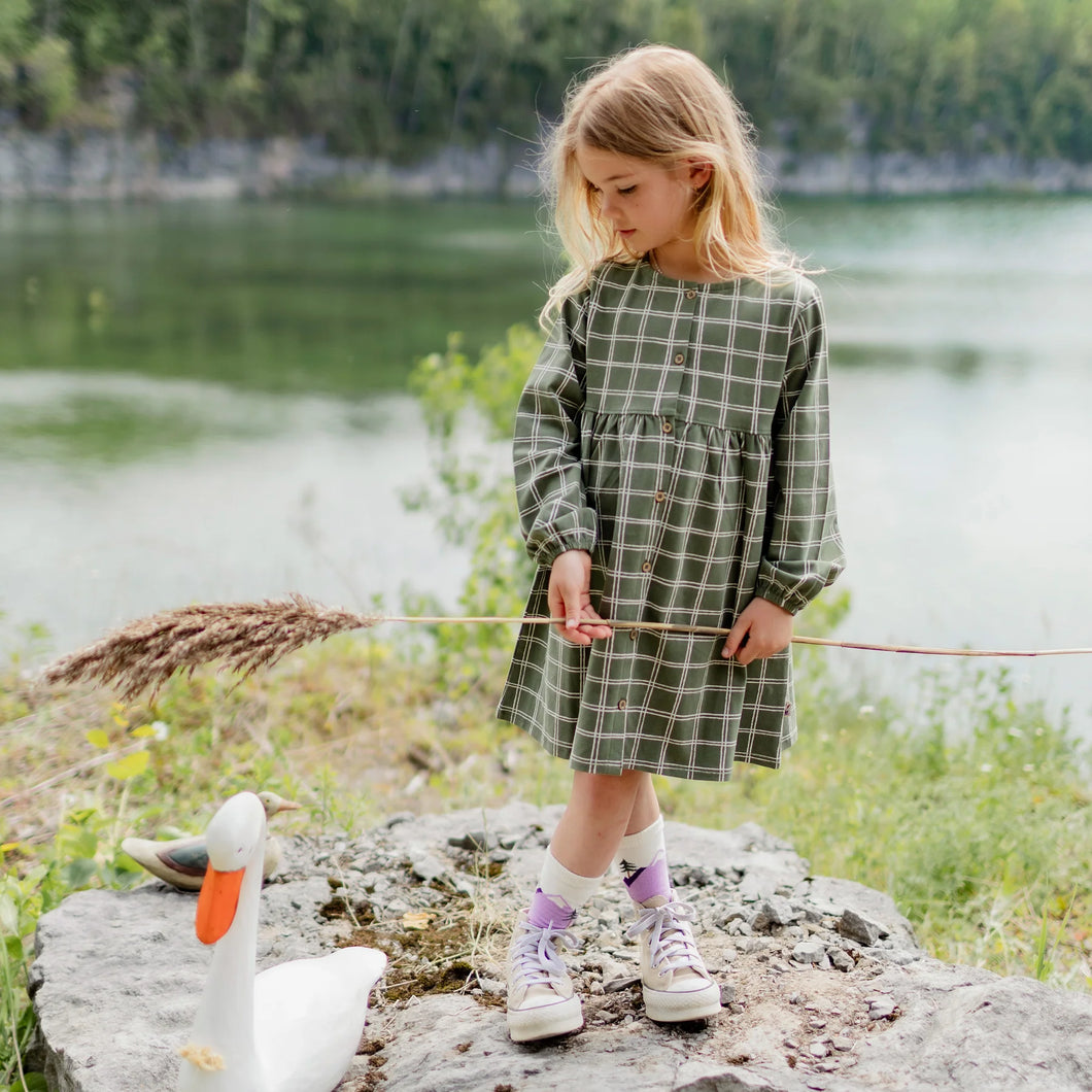 Souris Mini Girls Jersey Plaid Dress Green Chicken Little Shop