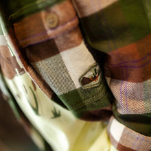 Load image into Gallery viewer, Souris Mini Boys Plaid Shirt in Heavy Flannel - Green &amp; Brown
