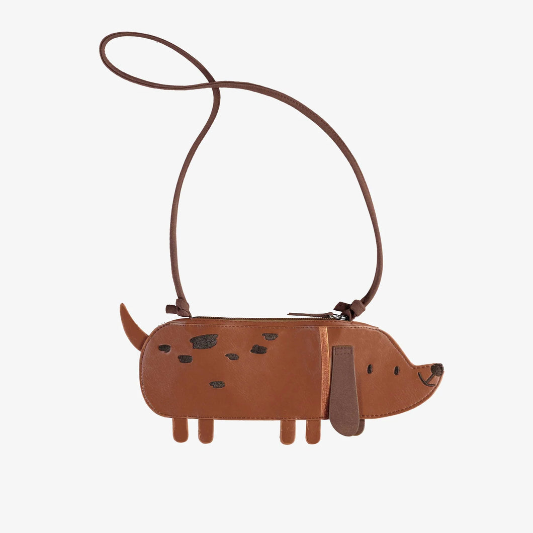 Souris Mini Girls Dog Shaped Wallet Bag in Faux Leather