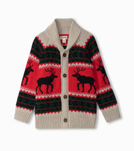 Load image into Gallery viewer, Hatley Boys Holiday Elks Shawl Collar Cardigan
