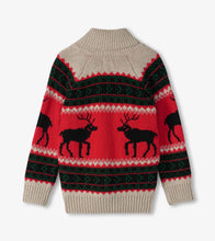 Load image into Gallery viewer, Hatley Boys Holiday Elks Shawl Collar Cardigan
