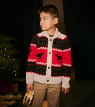 Load image into Gallery viewer, Hatley Boys Holiday Elks Shawl Collar Cardigan
