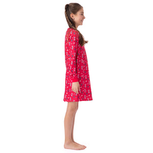 Nano Girls Night Dress - Red Puppy Christmas