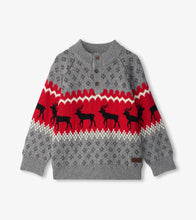 Load image into Gallery viewer, Hatley Boys Winter Elks Mockneck Sweater
