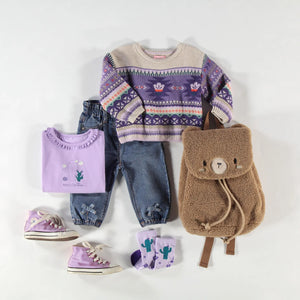Souris Mini Baby Girls Cactus T-Shirt - Purple