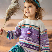 Load image into Gallery viewer, Souris Mini Baby Girls Knit Sweater - Beige &amp; Purple
