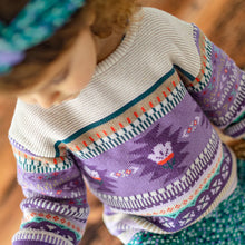 Load image into Gallery viewer, Souris Mini Baby Girls Knit Sweater - Beige &amp; Purple
