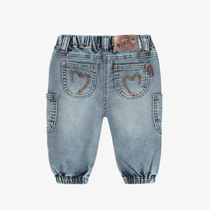 Souris Mini Baby Girls Cargo Soft Denim